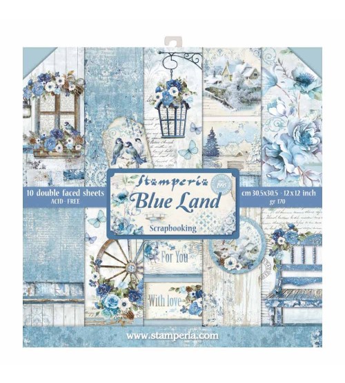 Stamperia - Blue Land  12"×12" Scrapbook Papers