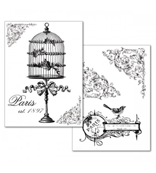 Stamperia Transfer Paper - Birdcage and flower