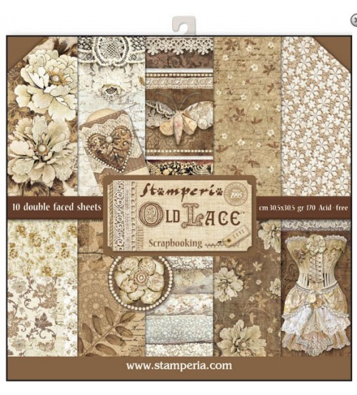 Stamperia - Old Lace 12"×12" Scrapbook Papers
