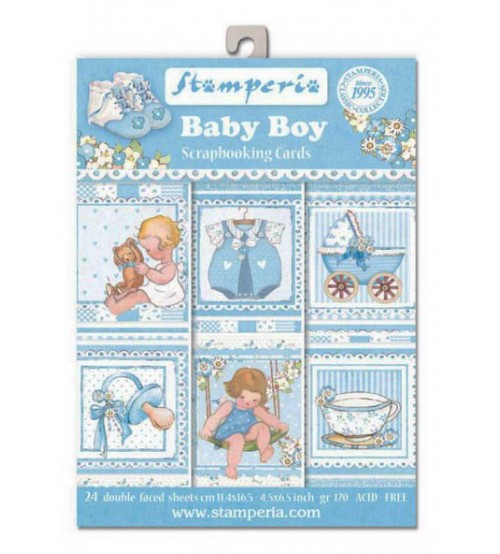 Stamperia - Baby Boy - 4.5 x 6.5 inch Scrapbooking Cards