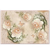Decoupage Stamperia - Rice Paper - Peony & Laces - 21X29cms
