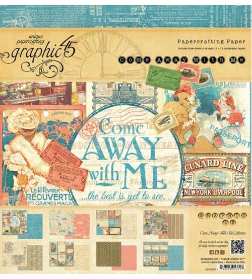 Graphic45 - Come Away With Me Scrapbook Paper Pad  Graphic45 - Come Away With Me Scrapbook Paper Pad