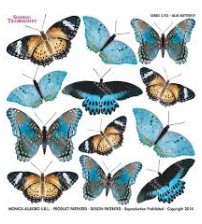 Sospeso Printed Plastic Sheet- Blue Butterfly
