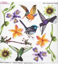 Sospeso Printed Plastic Sheet- Birds And Flowers